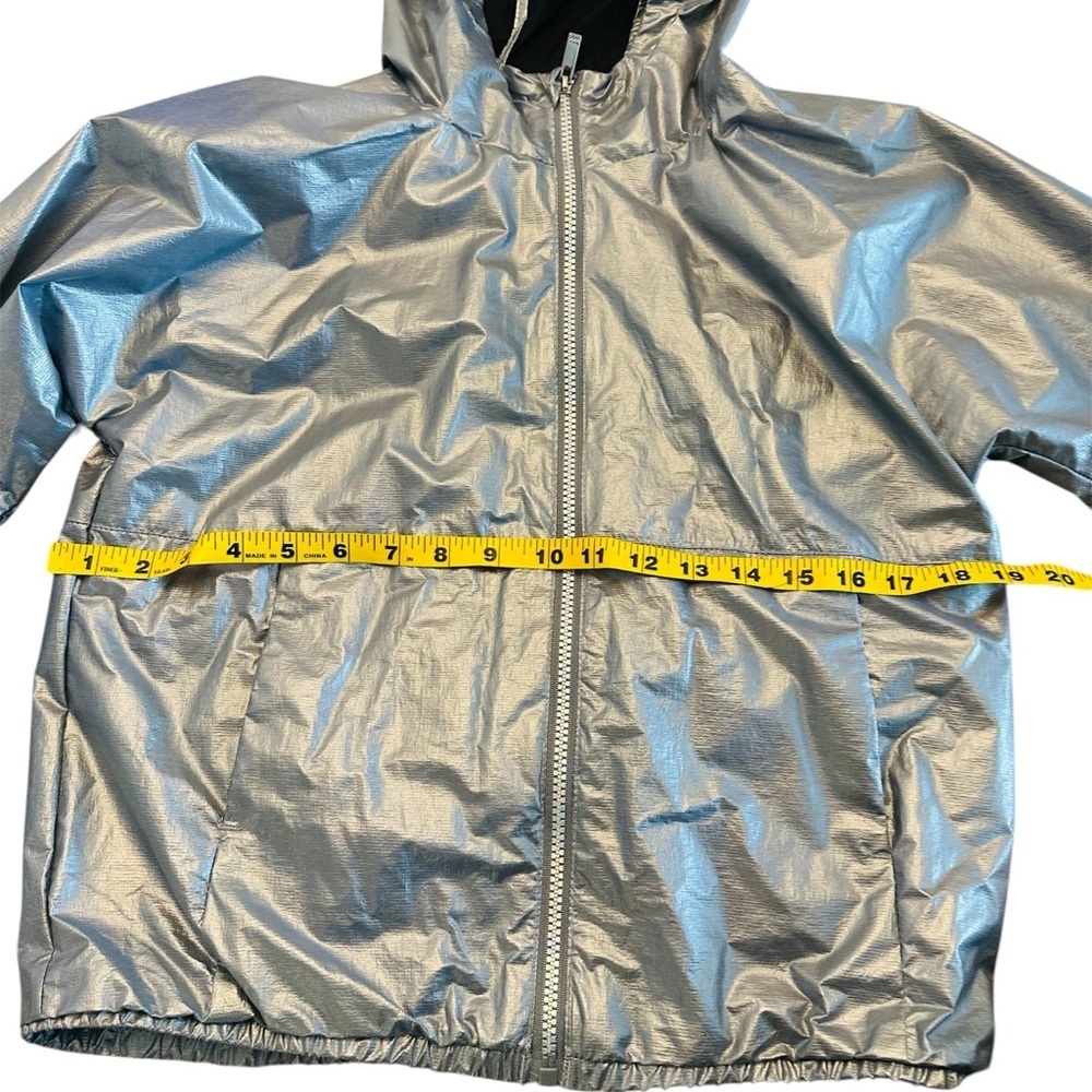All In Motion Metallic Blue Holographic Windbreaker Jacket Girls XL 16 - Picture 9 of 16